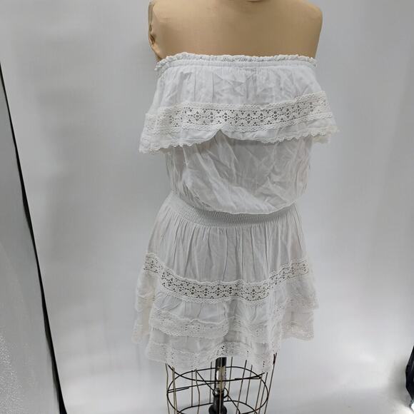 Melissa Odabash NWT White Dress Swimwear mosalma salma dress lace detail ruffle - Picture 7 of 16